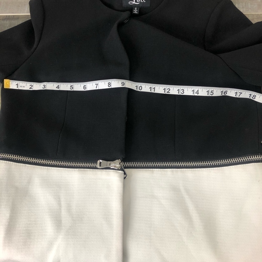 Luii Zippered Linen Black and Cream Two Length Jacket Size Small - Picture 7 of 11